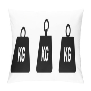 Personality  Weight, Kilogram Symbol Icon Collection Vector Illustration Pillow Covers