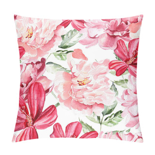 Personality  Seamless Pattern With Watercolor Flowers.  Peonies. Pillow Covers