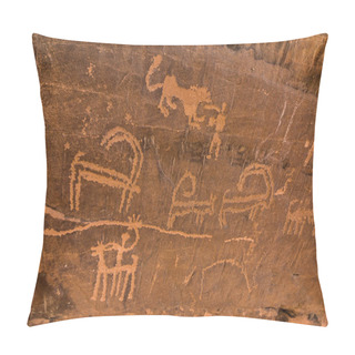 Personality  The Queeen Victoria's Rock Petroglyph Dated Back To Neolith, Riyadh Province, Saudi Arabia Pillow Covers