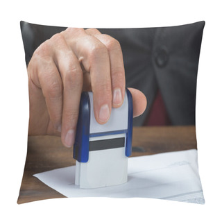 Personality  Businessman Stamping Document At Desk Pillow Covers