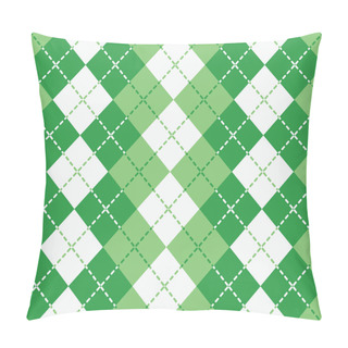 Personality  Dashed Argyle In Green And White Pillow Covers
