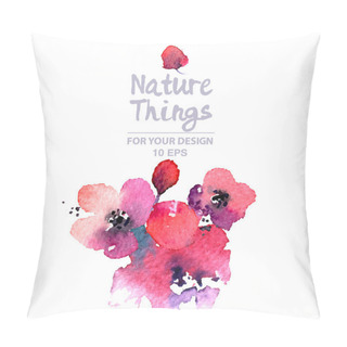 Personality  Watercoor Painted Flowers Pillow Covers