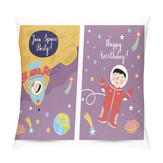 Personality  Happy Birthday Vector Cartoon Greeting Card Pillow Covers