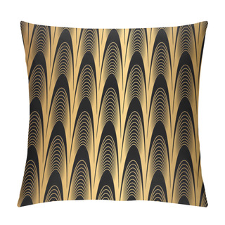 Personality  Art Deco Pattern. Seamless Black And Gold Background. Pillow Covers