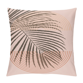 Personality  Bohemian Aesthetic Home Decor Wallpaper. Neutral Colors Abstract Geometric Artistic Print. Brown Beige Hues. Terra Wall Art For Bedroom. Tropical Leaf Artistic Illustration Pillow Covers