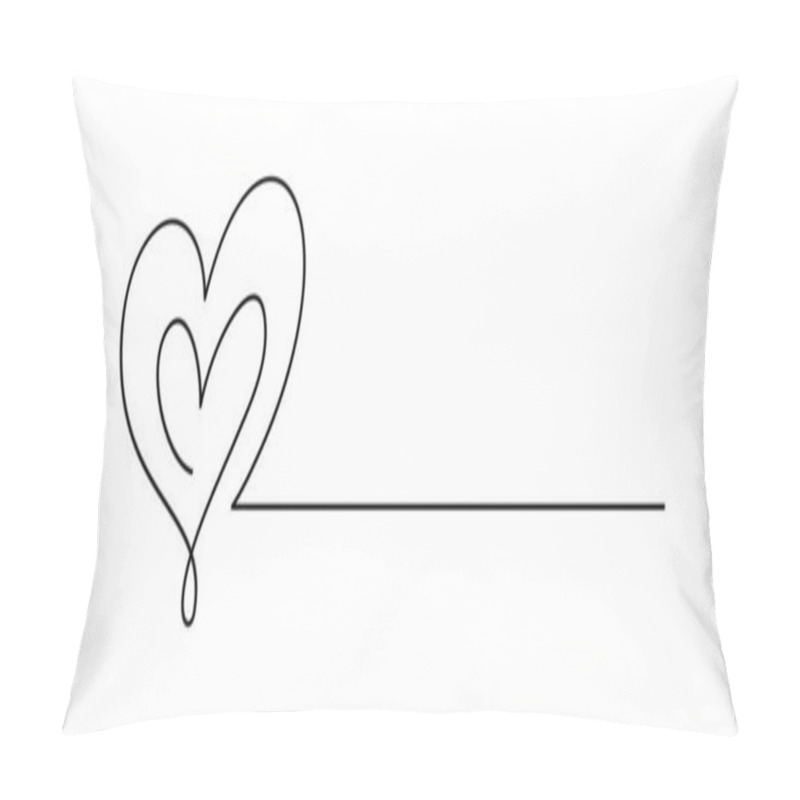 Personality  Two monoline hand drawn hearts and line for text. Love icon vector doodle valentine day logo. Decor for greeting card, wedding, tag, photo overlay, t-shirt print, flyer, poster design. pillow covers