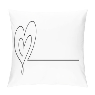 Personality  Two Monoline Hand Drawn Hearts And Line For Text. Love Icon Vector Doodle Valentine Day Logo. Decor For Greeting Card, Wedding, Tag, Photo Overlay, T-shirt Print, Flyer, Poster Design. Pillow Covers