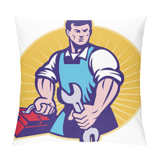 Personality  Mechanic With Toolbox And Wrench Spanner Pillow Covers