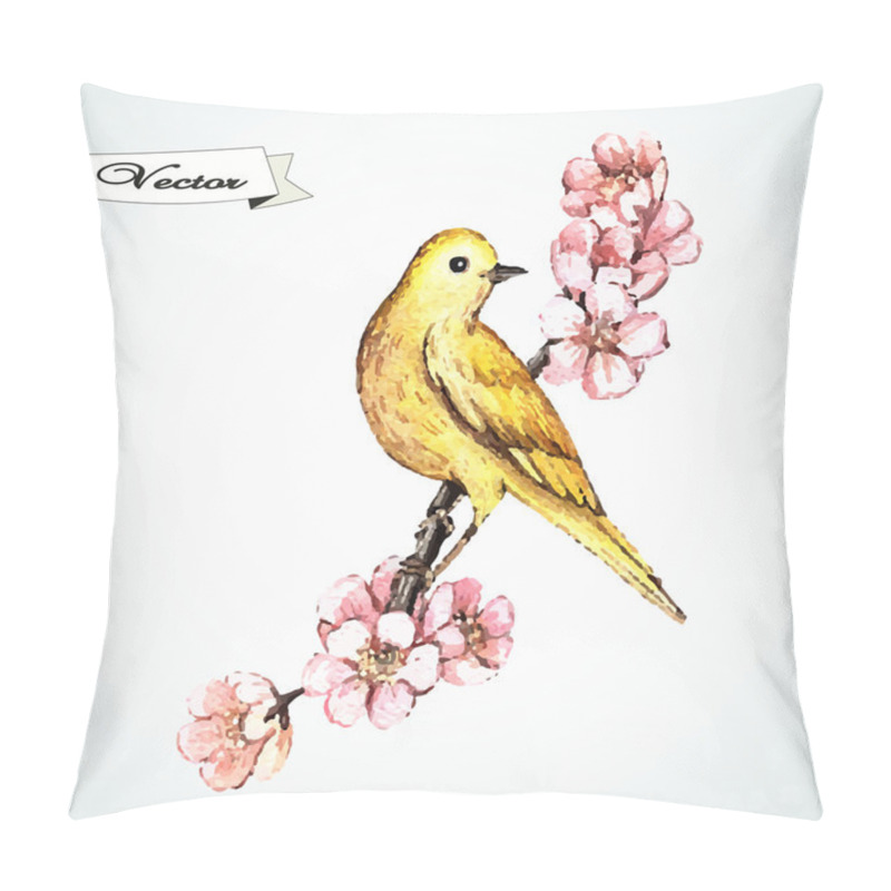 Personality  Yellow spring bird pillow covers