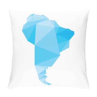 Personality  Blue Polygonal South America Map Pillow Covers