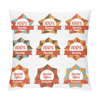 Personality  Set Of Vector Sale Labels, Badges Pillow Covers