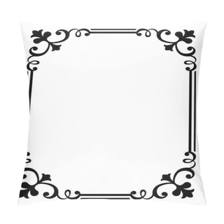 Personality  Calligraphy Penmanship Curly Baroque Frame Black Pillow Covers