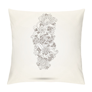 Personality  Henna Paisley Mehndi Doodles Design Element. Pillow Covers