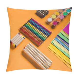 Personality  Colorful Pencils And Papers Pillow Covers