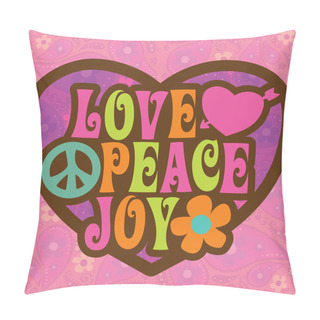 Personality  70s Love Peace Joy Design Pillow Covers