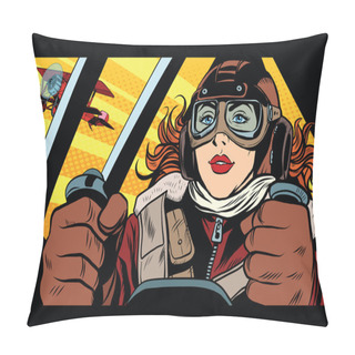 Personality  Girl Retro Military Pilot Pillow Covers