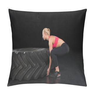 Personality  Sporty Woman With Tire Pillow Covers