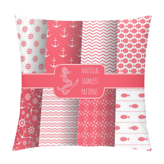 Personality  Set Of 8 Seamless Nautical Patterns Pillow Covers