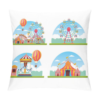 Personality  Circus Festival Fair Set Of Scenery Pillow Covers