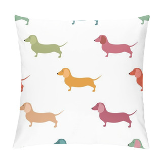 Personality  Cute Little Dogs Scotch Terriers Silhouette Seamless. Pillow Covers