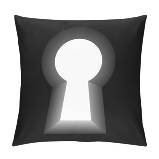 Personality  Keyhole With Light On The Other Side Vector Template. Pillow Covers