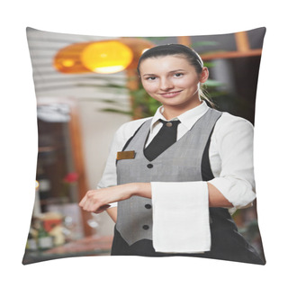Personality  Waitress Girl Of Commercial Restaurant Pillow Covers