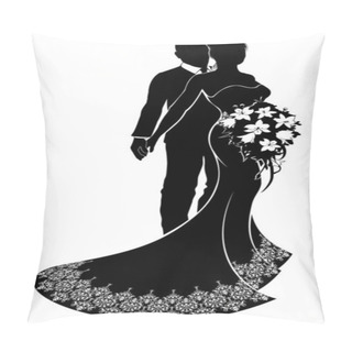 Personality  Bride And Groom Wedding Silhouette Pillow Covers