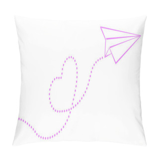 Personality  Simple Paper Plane And Heart Shaped Flight Path Pillow Covers
