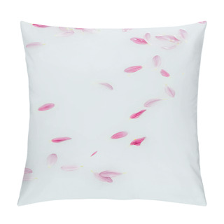 Personality  Top View Of Arranged Pink And Lilac Flower Petals In Milk Pillow Covers