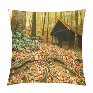 Personality  Cabin In The Autumn Forest Pillow Covers