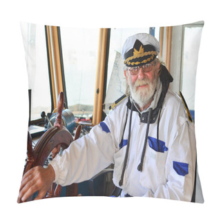 Personality  Smiling, Satisfied Captain, Bon Voyage Pillow Covers