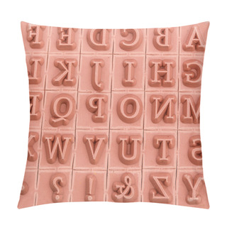 Personality  Background Of Rubber Stamps Of The English Alphabetical Pillow Covers