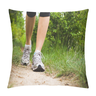 Personality  Woman Walking In Forest Pillow Covers