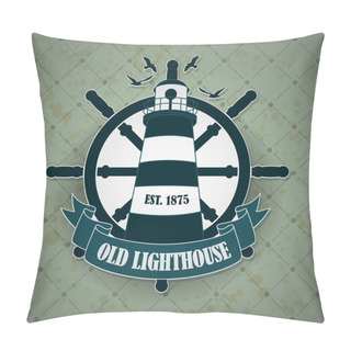 Personality  Vintage Label With A Nautical Theme Pillow Covers