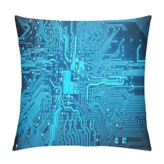 Personality  Blue Circuit Board Background Pillow Covers