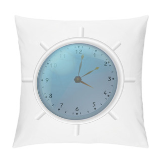 Personality  White Clock. Vector Illustration Pillow Covers