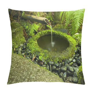 Personality  Japanese Water Bamboo Fountain Pillow Covers