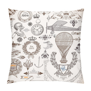 Personality  Set Of Retro Elements Pillow Covers