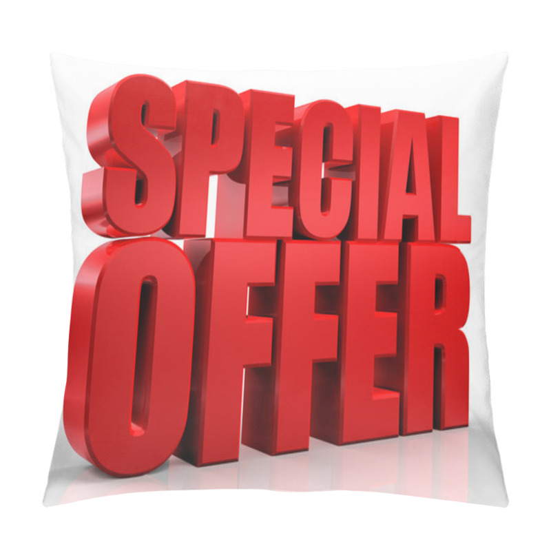 Personality  3D special offer word on white isolated background pillow covers