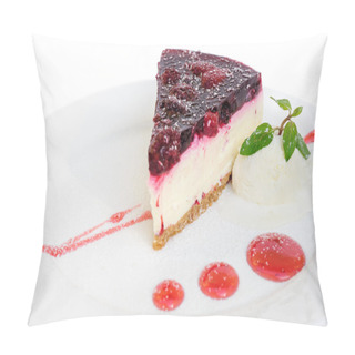 Personality  Cherry Cheesecake On White Background Pillow Covers