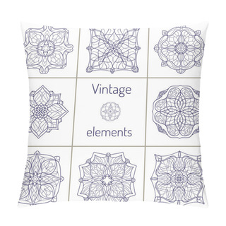 Personality  Set Of Decorative Symmetric Oriental Ornaments Pillow Covers