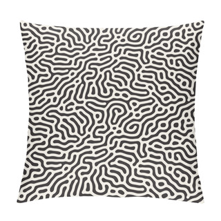 Personality  Vector Seamless Black And White Organic Lines Pattern Pillow Covers