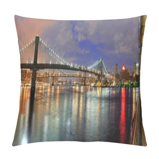 Personality  East River At Night In New York Pillow Covers