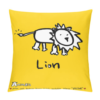 Personality  Animal Sketch / Hand Drawn Zoo Illustration - Vector Pillow Covers