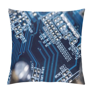 Personality  Selective Focus Of Various Details Of Computer Motherboard Pillow Covers
