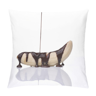 Personality  Temptation Concept - Banana With Chocolate On A White Pillow Covers