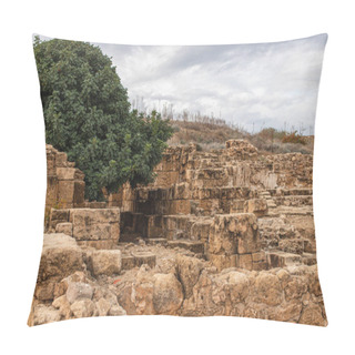 Personality  Saranta Kolones Castle In Old Archaeological Park Pillow Covers