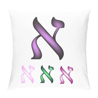 Personality  Hebrew Font. The Hebrew Language. The Letter Aleph. Vector Illustration On Isolated Background Pillow Covers