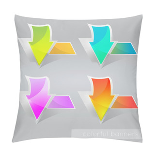Personality  Abstract Colored Banners With Arrows. Vector Illustration. Pillow Covers