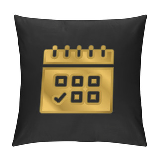Personality  Appointment Gold Plated Metalic Icon Or Logo Vector Pillow Covers